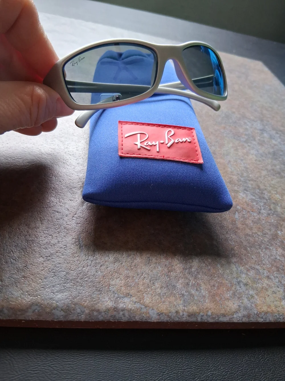 Ray-Ban Junior Collection RJ9019-S Silver Frame Blue Lens Sunglasses